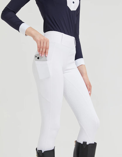 Spring and summer riding pants women's knitted high-stretch, slim-fitting silicone riding pants tight riding pants breathable we