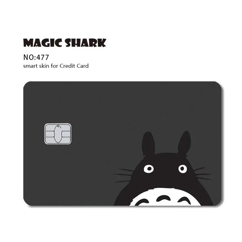 Magic Shark Cartoon Rabbit Warrior Flower Anime Chocolate PVC Sticker Film Skin Cover for Debit Credit Card