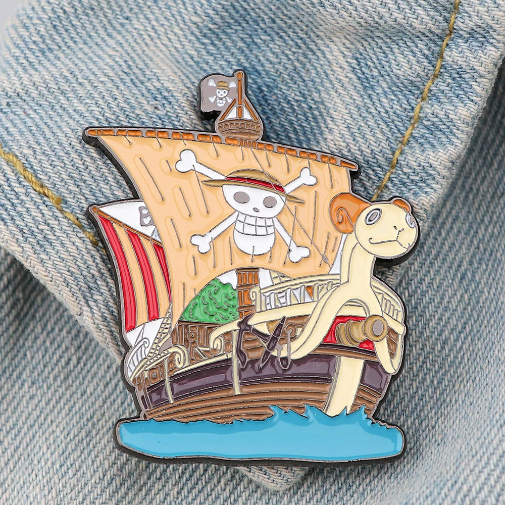 Japanese Anime Enamel Pin Cute Lapel Pin Devil Fruit Brooches for Backpack Manga Badges Jewelry Accessories