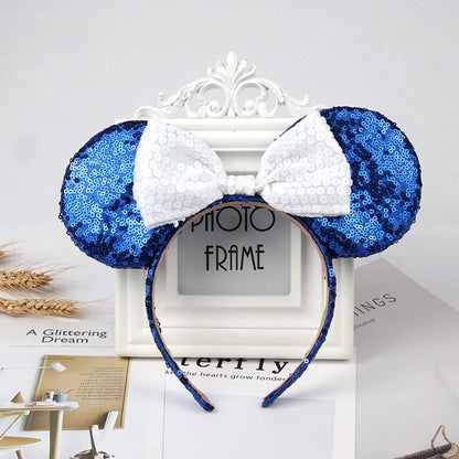 2023 New Cute Performance Party Headband Mickey Minnie Headband Mickey Mouse Bow DY Black Ear Headband Christmas HairAccessories