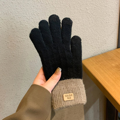 Women's Cable Knit Gloves Warm Fleece Lined Knit Gloves with Touchscreen for Women Girls Winter Gift
