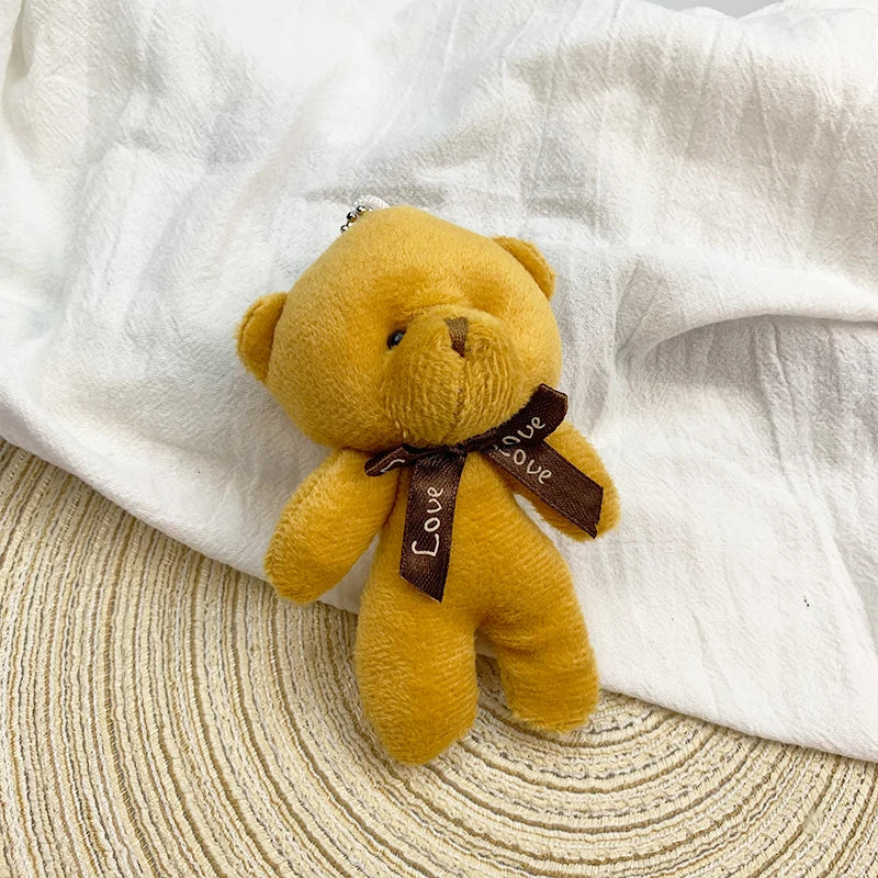 30pcs New 21Color Mini Bear Plush Doll Keychain 12cm Cute Colorful Bear Animal Stuffed Toys For Girl Bag Pendant Children Gifts