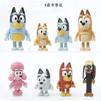 Bluey Family And Friends Action Figures 8 Pack Poseable Collectible Toys Pretend Play Dolls Birthday Gift For Children