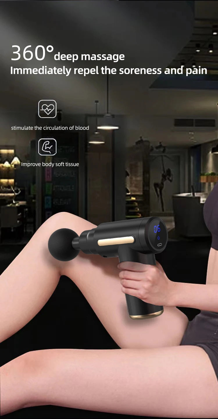 New Upgraded Portable Massage Gun Deep Tissue Muscle Relief Rechargeable Battery, Ideal For Back & Neck,Gift For Everyon