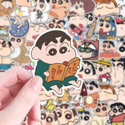 100PCS Cartoon Anime Crayon Shin Chan Stickers Kawaii Decals Kids Toys for Car Laptop Phone Stationery Decor Waterproof Sticker
