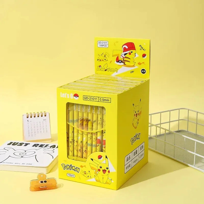 12Pcs Pokemon Pikachu Erasable Gel Pen Set, 0.5mm Cute Anime School Office Supplies for Kids Students Birthday Gifts