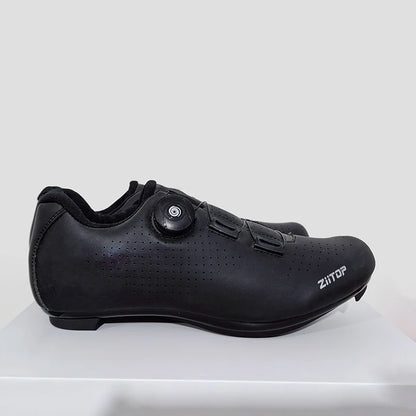 New Men Cycling Sports Shoes Outdoor MTB Shoes PU Leather Breathable Lightweight SPD Lock Shoes Women Racing Pedal Bicycle Shoes