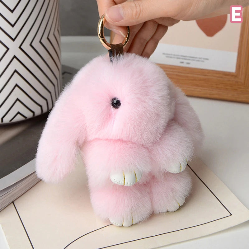 15cm Gifts Rabbit Fur Keychain Women Bag Car Key chain Pendant Decoration Jewelry Bags Hangings Accessories