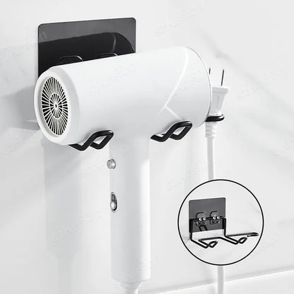 Hair Dryer Bracket Wall Mounted Hair Dryer Bracket Washroom Accessories Self-adhesive Home Storage Rack Bathroom Accessories
