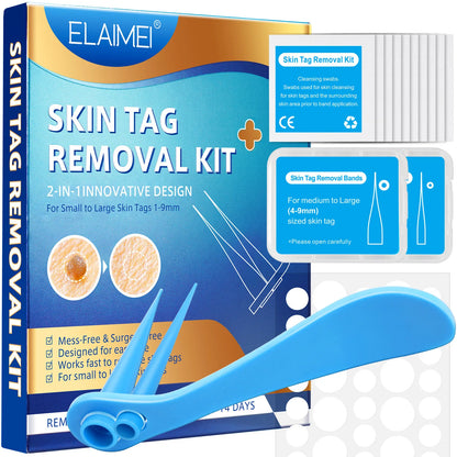 Skin Tag Removal Mole Wart Removal Facial Mole Wart Microstrip Tag Removal Kit Automatic Mole Remover Tool with Cleansing Swabs