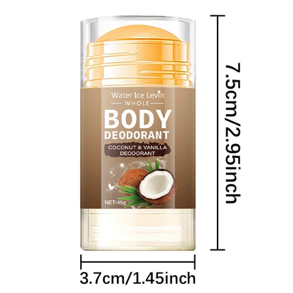 Coconut Body Deodorant Stick, Suitable for Both Men and Women, Moisturizing and Non-Frictional, Suitable for the Whole Body and Intimate Areas, a Travel Essential, for Daily Use | Natural Deodorant