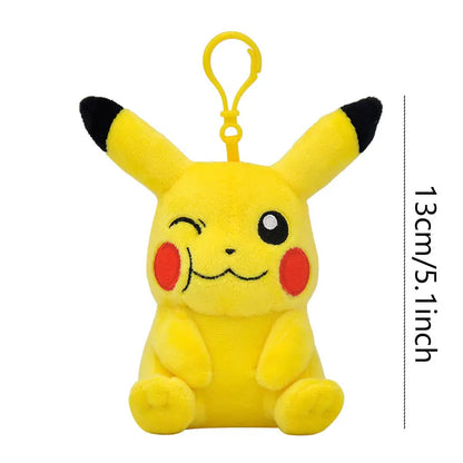 Anime Pokemon Pikachu Mew Psyduck Squirtle Bulbasaur Kawaii Stuffed Plush Toys School Bag Backpack Pendant Doll Keychain Gift
