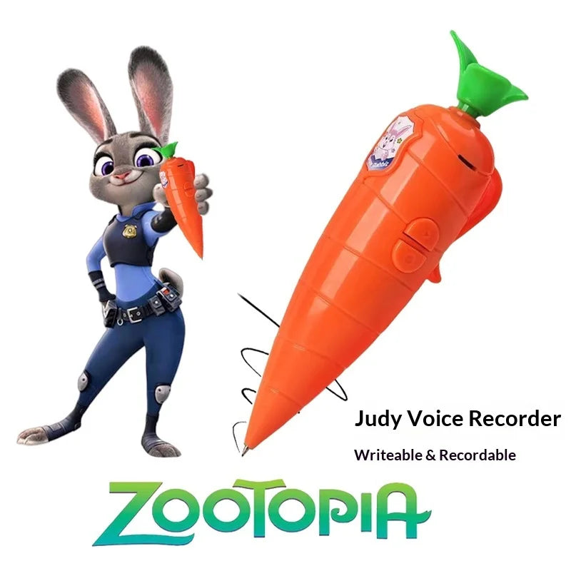 Animation Zootopia 2 Judy Rabbit Police Officer Nick Carrot Recorder Props Can Write And Record Cute Toy Gift For Student