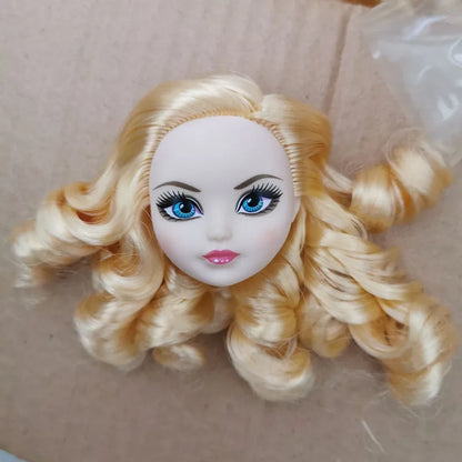 Glasses Eyes With Real Eyelashes Doll Heads Colorful Soft Doll Parts White Skin Doll Accessories Girl Gift Toys Figures