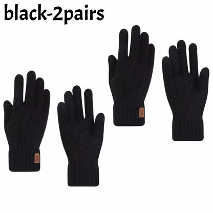  4colors Winter Warm Gloves Touchscreen Unisex Knit Finger Gloves Machine Washable Ideal for Travel Cycling Sports