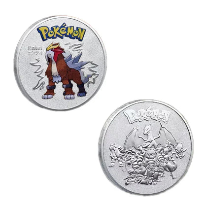 Anime Gold Plated Gold Coin Game Commemorative Coin Pikachu Mewtwo Charizard Gold Coin Game Collection childrens gift