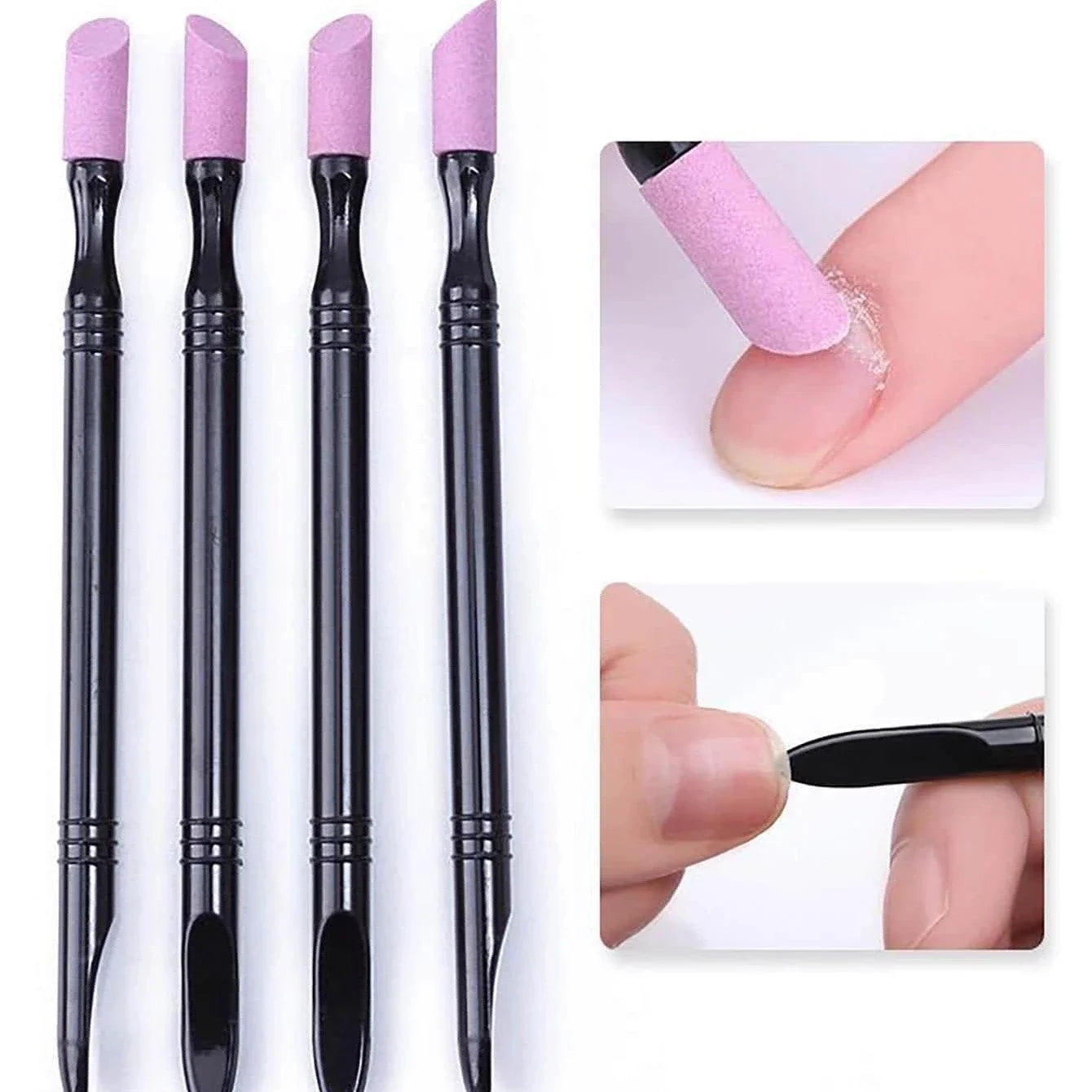 Wholesale1pc/5pcsNail File Cuticle Stone Pusher Nail Sanding Sticks  Nail Art Pen Cuticle Remover Trimmer Buffer Manicure Tools