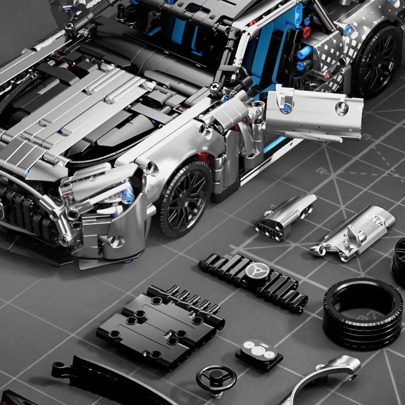 1310 PCS Racing Car Building Blocks Set, 1:14 Scale Sports Vehicle Model Kit for Adults, Toys for Boys Birthday Gifts