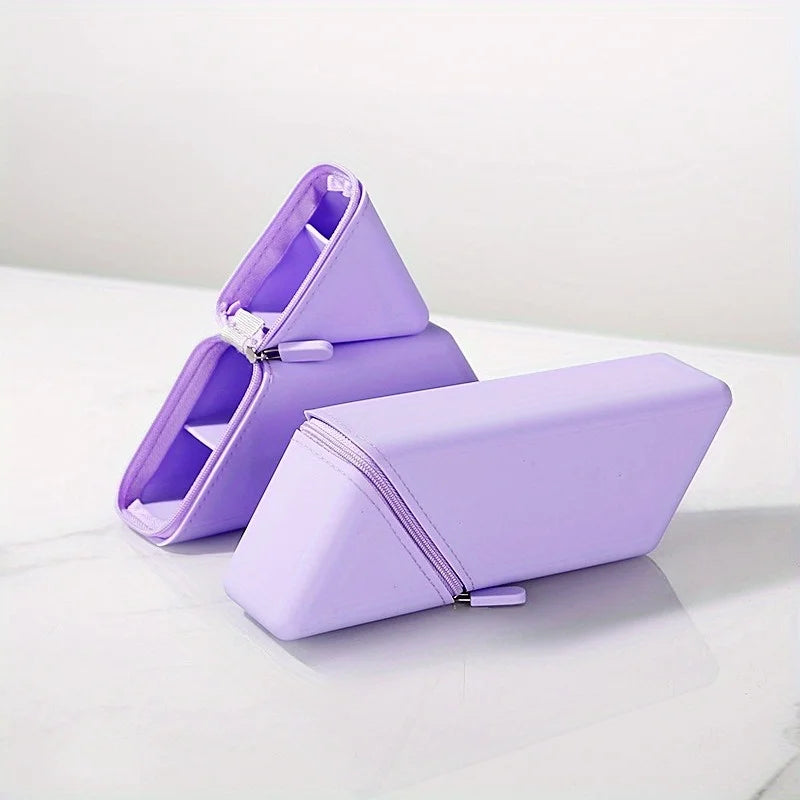 Foldable Silicone Pen Holder-Large Capacity Expandable Pencil Cup for Desk, Study & Office, Portable Gift for Students/Teachers
