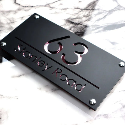 Customized Sign Outdoor House Number Plate Personalized Family Address Name Hotel Sign 3D Acrylic Laser Cut Wall Plaque