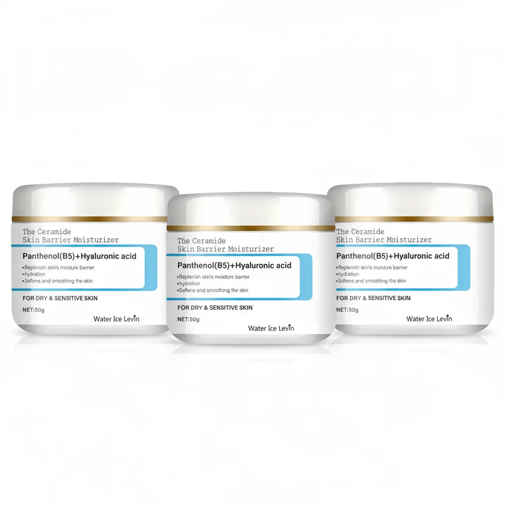 Ceramide Barrier Moisturizer Panthenol Hyaluronic Acid. Instantly Lifts Firms. Hydrates Smooths. Dry Sensitive Skin Relief.