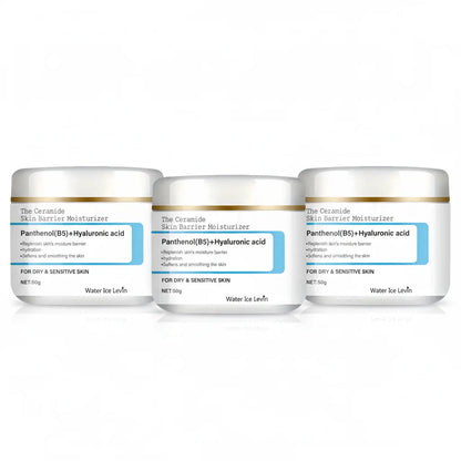 Ceramide Barrier Moisturizer Panthenol Hyaluronic Acid. Instantly Lifts Firms. Hydrates Smooths. Dry Sensitive Skin Relief.