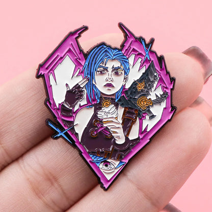 Anime Villain Character Enamel Pin Cool Game Girls Brooches Lapel Pins Backpack Accessories Decorative Jewelry Gift for Friends