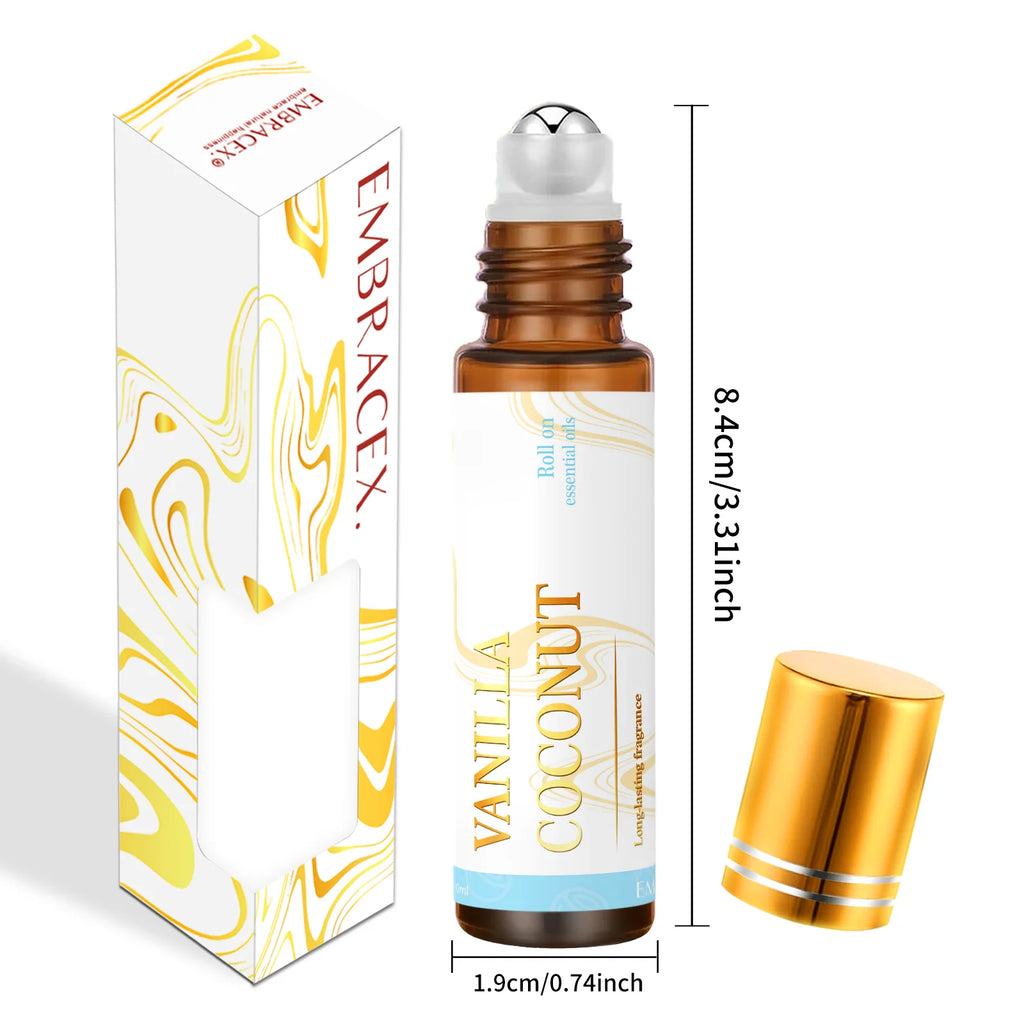 2PC/1PC Vanilla Coconut Cotton Candy Marshmallow Roll-On Fragrance Oils Long-Lasting Fragrance Gift To Friends