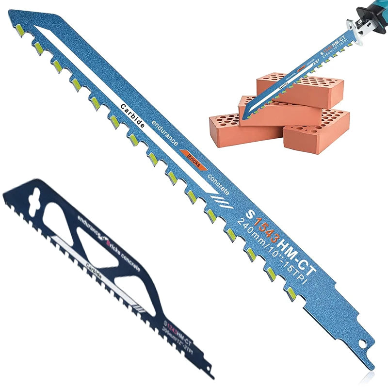 Demolition Masonry Reciprocating Saw Blade Hard Alloy Blade for Cutting Brick, Wood, Metal, PVC Tube, Porous Concrete, Hand Tool