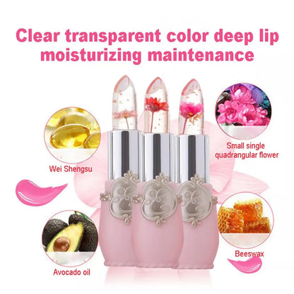 Peach Color Lip Balm Crystal Temperature Change Lipstick Girl Moisturizing LongLasting Lip Gloss Makeup Lip Care Repair Cosmetic
