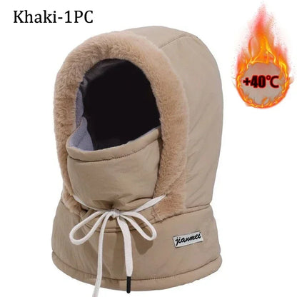 Cold Weather Thermal Balaclava Scarf Winter Windproof Hood Hat Plush Neck Warmer Ski Face Mask for Outdoor Activities