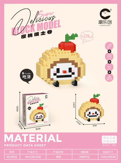 CLC Diamond Particle Casual Splicing Fruit French Fries Burger Block Toys Happy Food and Play Series Toys for Children Gifts