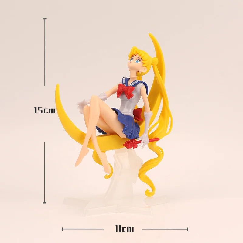 Funny Joy Anime Figures Female Warrior Moon Hare Doll Charm Angel Sailor  Hare Kawaii  PVC Model Cake Decoration Gift For Girls