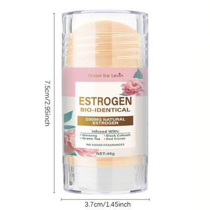 Natural Estrogen Cream Stick, Glycerin, Ginseng Root, Tea Tree Leaf Extract, Calming, Gentle Body Care Cream, Alcohol-Free, Suitable for All Skin Types, Natural Skin Care