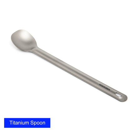 Widesea Camping Titanium Spork  Spoon Outdoor Lightweight Fork Tableware Portable Picnic Hiking Travelling Ultralight Dinnerware