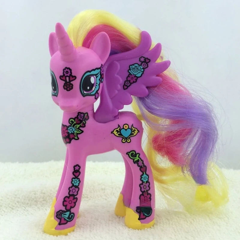 Original Hasbro My Little Pony Anime Figures Cute Twilight Sparkle Rainbow Fluttershy Pinkie Pie Rarity Collect Model Toy Gift