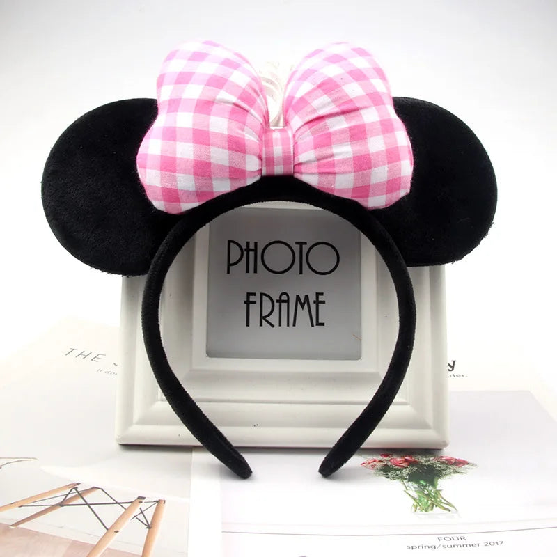 2023 New Cute Performance Party Headband Mickey Minnie Headband Mickey Mouse Bow DY Black Ear Headband Christmas HairAccessories