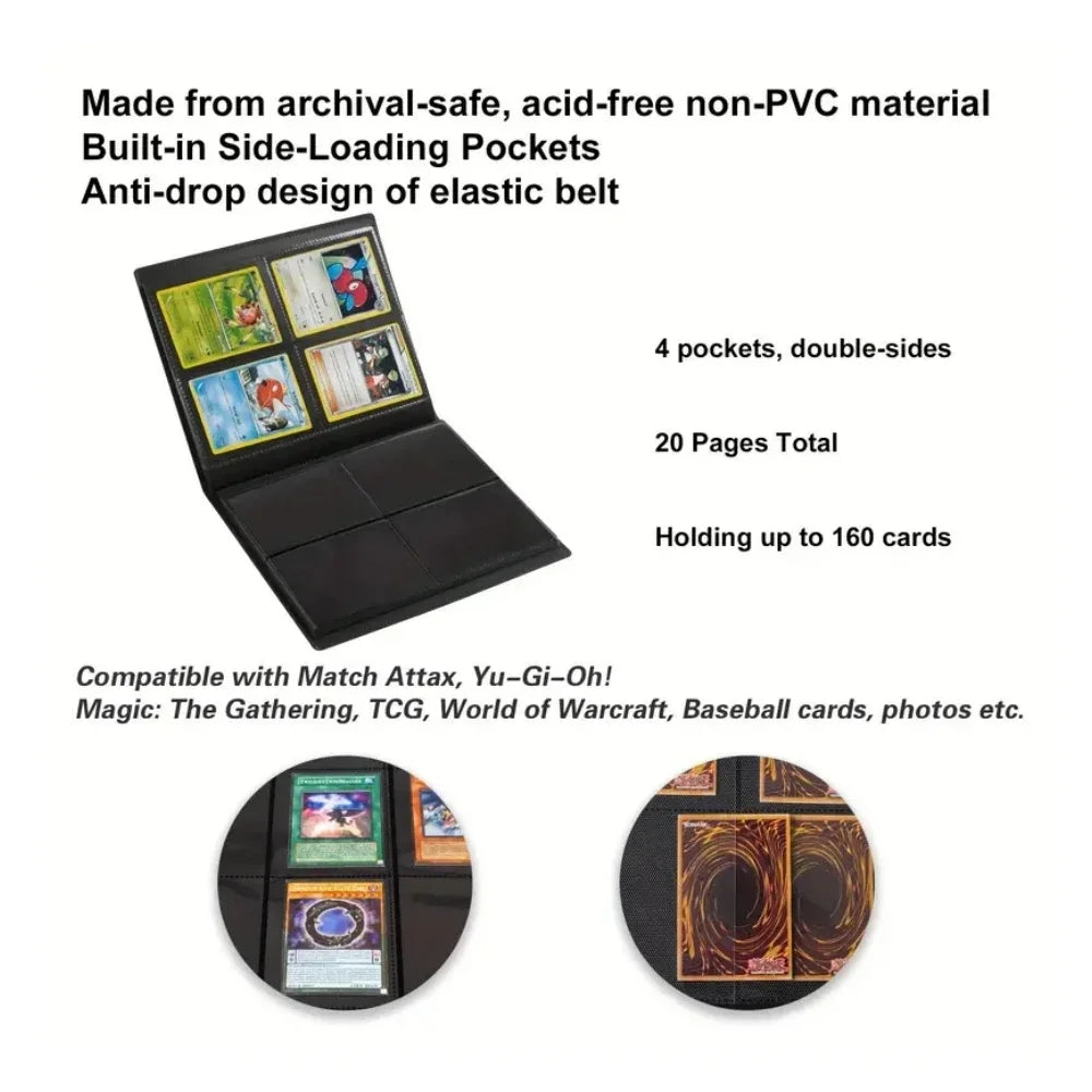 Trading Card Binder Loading Pockets Card Album Display Holder TCG Yugioh MTG Game Cards Collection Storage Protector Book