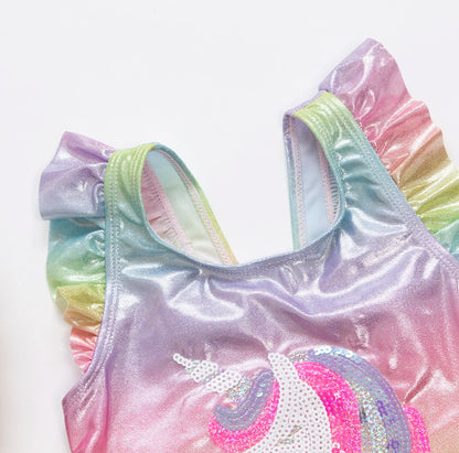 Fishscale Bandage Girls Kids Swimsuit 2026 Shell Shape Embroidery Children Girls One Piece Swimwear Beach Wear Monokini