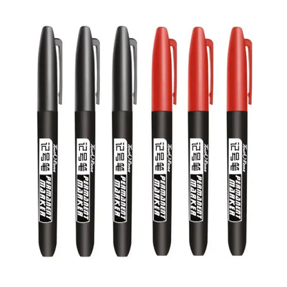 6-20PCs/Set PermanentMarker Pen Fine Point Waterproof Markers Thin Nib Crude Nib Black Blue Red Ink 1.5mm Fine Color Marker Pens