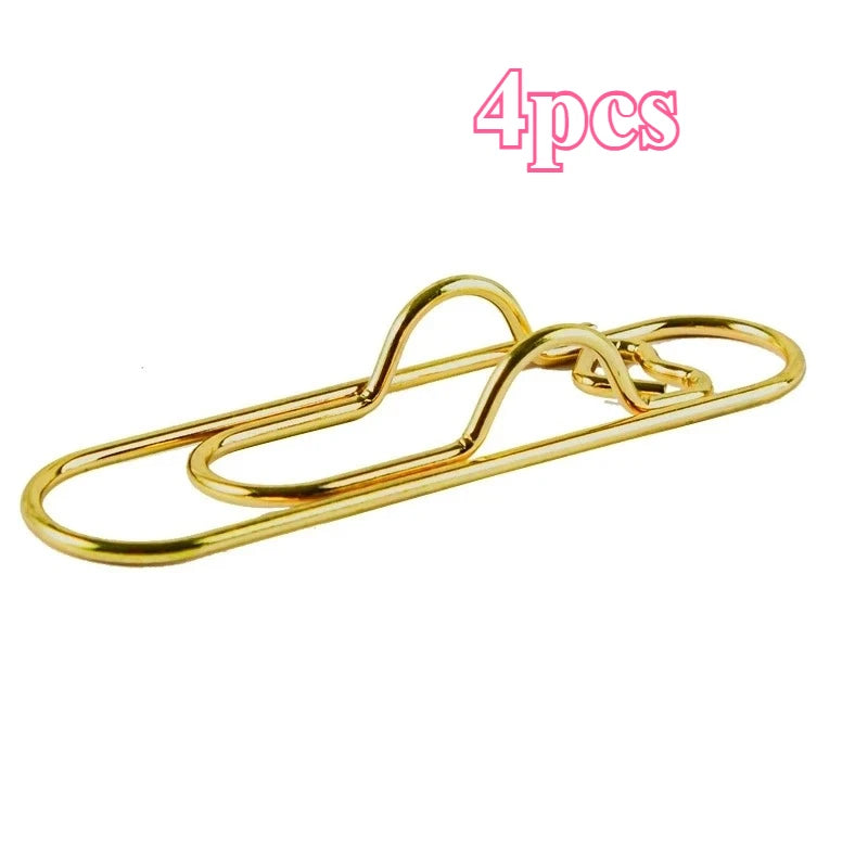 4Pcs Multifunctional Love Pen Clip, Portable Hanging Pen Button Fixed Seat Paper Clip for Notebook Stationery Accessories