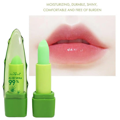Aloe Vera Discolored Lip Balm/Lip Tint Magic Color Changing Lipstick Moisturizing Lasting Nourishing Lip Gloss Lip Makeup Care