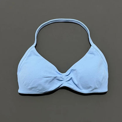 HISTELLO Strappy Bra Women Seamless Gym Underwear High Support Halter Sexy Sports Pilates Clothing Push-up Yoga Workout Tank Top