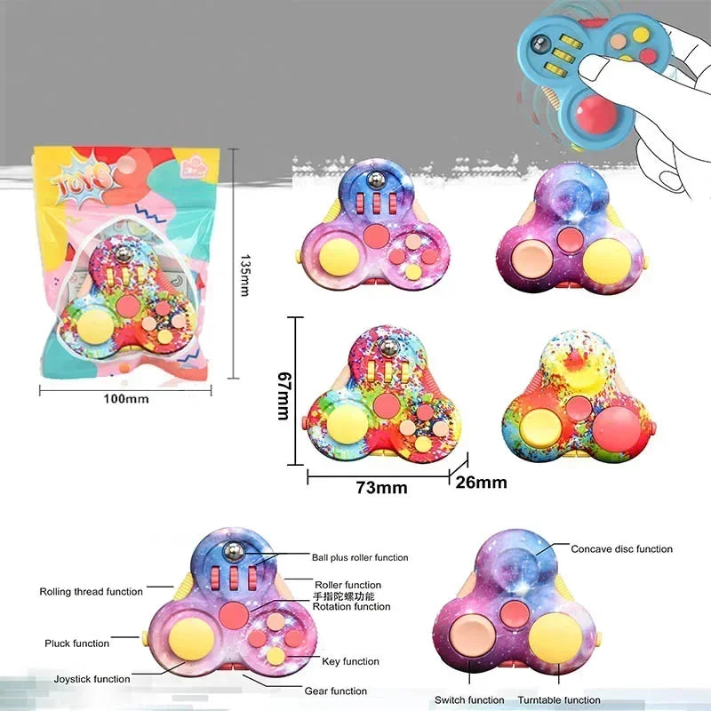 Rotating Magic Bean Adult Antistress Fidget Toy Autism ADHD Stress Relief Fingertip Toys For Kids Fidget Pad