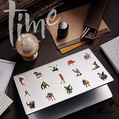100/50PCS AI Abstract Brainrot Abstract Stickers Fun Tung Tung Sahur Italian Brainrot Graffiti Decals DIY Scrapbook Laptop Bike
