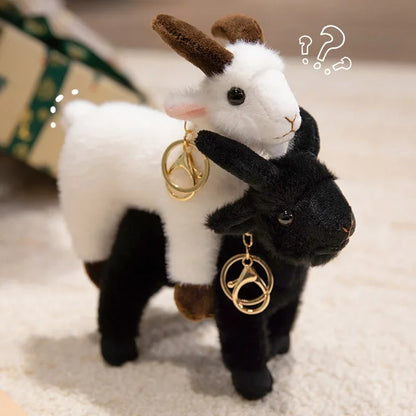 Hot Sale Lifelike Goat Pendant Plush Toys Soft Stuffed Standing Goat Toys Cute Mini Animal Pendant Cool Keyring Bags Decor