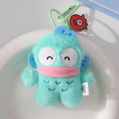 Sanrio Plushie Hangyodon Stuffed Plush Keychain Pendant Cartoon Doll Toys Soft PP Cotton Kawaii Bag Keyring Gifts For Girls Kids