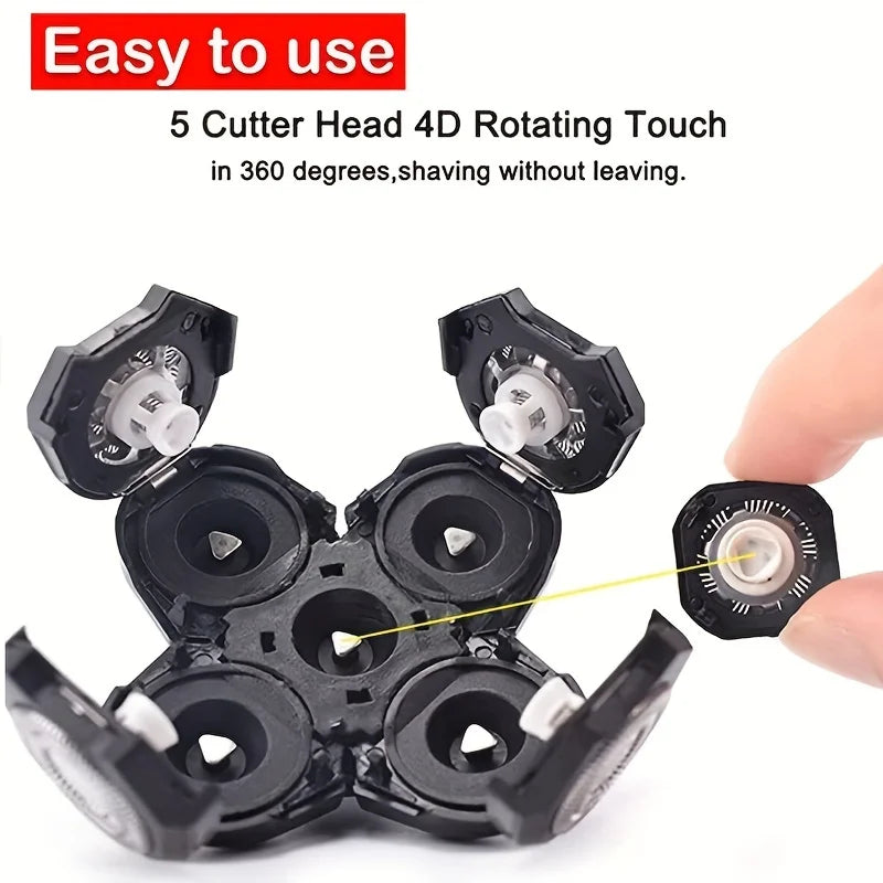 Shaver Replacement 5 Heads 5Razor Head Shaver Head 5 Head Beard Cutter Blade Compatible With Most Rotary Shavers
