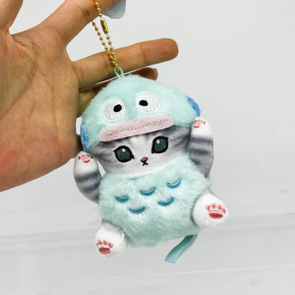 Anime Shark Cat Co Branded Cross-dress Kuromi Hello Kitty Cinnamoroll Plush Toys Collect Decoration Pendant Gift