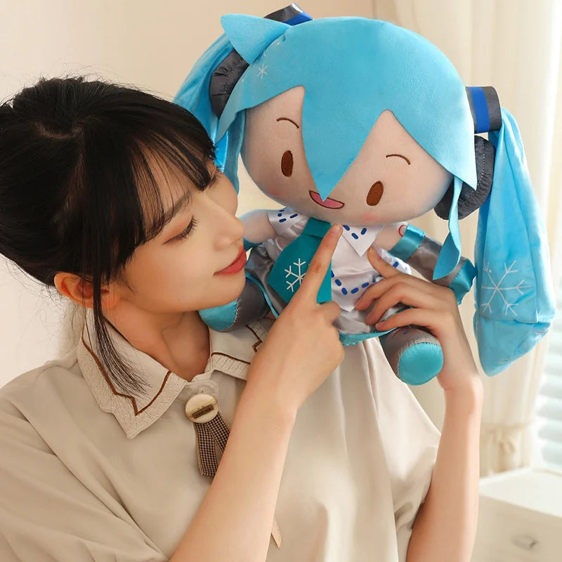 32cm Cute Hatsune Miku Plush Toy Kawaii Anime Miku With Bow High Quality Plushies Home Decor Soothing Plushie Birthday Gift Girl